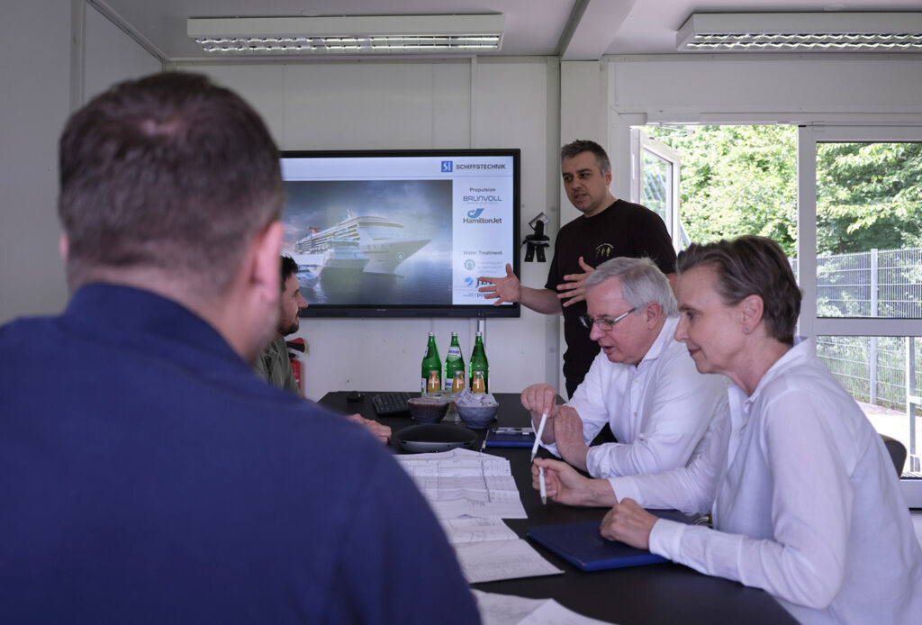 The project management team having a meeting.